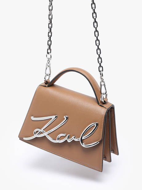 Sac Bandoulière K Signature Cuir Karl lagerfeld Marron k signature A1W30038 vue secondaire 2
