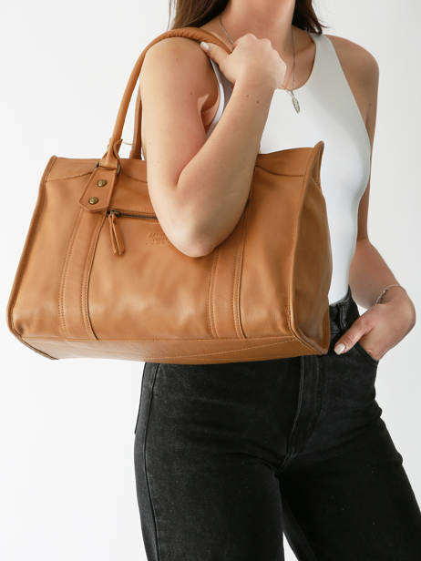 Shoulder Bag Cow A4 Leather Basilic pepper Brown cow BCOW31 other view 1