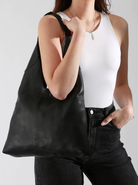 Sac Porté épaule Cow Cuir Basilic pepper Noir cow BCOW2M vue secondaire 1