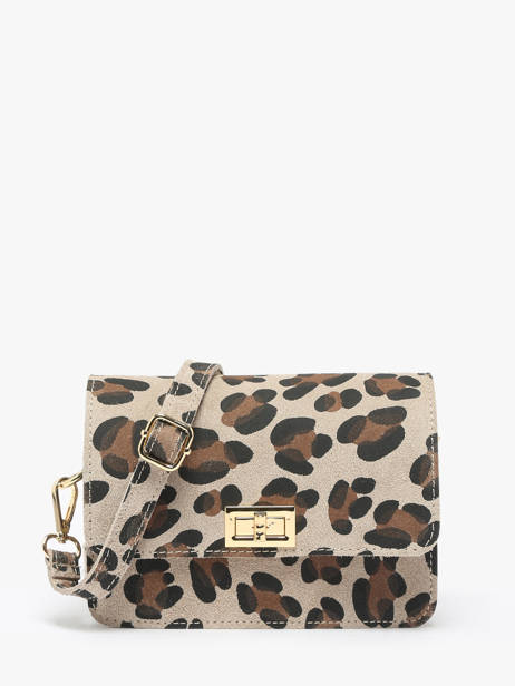 Sac Bandoulière Velvet Leopardo Cuir Milano Beige velvet leopardo VL24115