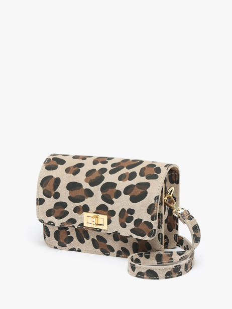 Sac Bandoulière Velvet Leopardo Cuir Milano Beige velvet leopardo VL24115 vue secondaire 2