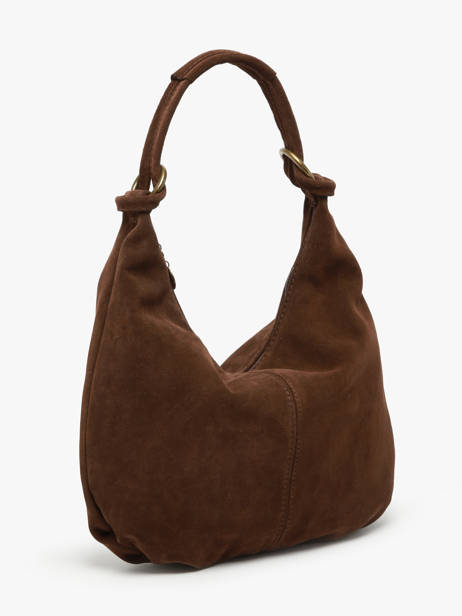 Shoulder Bag Velvet Leather Milano Brown velvet VE24111 other view 2