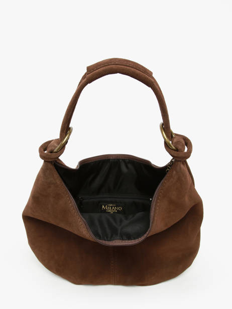 Shoulder Bag Velvet Leather Milano Brown velvet VE24111 other view 3
