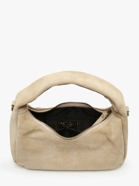 Handbag Velvet Leather Milano Beige velvet VE24114 other view 3