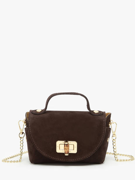 Crossbody Bag Velvet Leather Milano Brown velvet VE24117