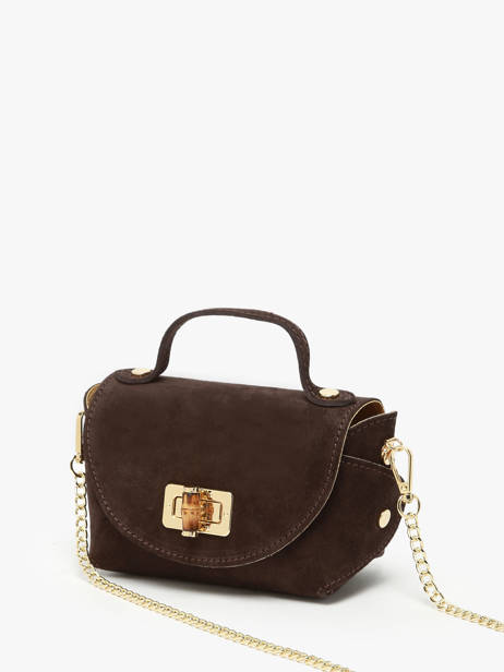 Crossbody Bag Velvet Leather Milano Brown velvet VE24117 other view 2