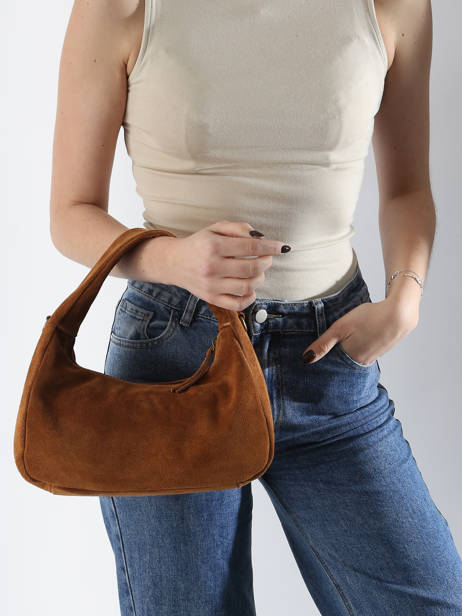 Sac à Main Velvet Cuir Milano Marron velvet VE24114 vue secondaire 1