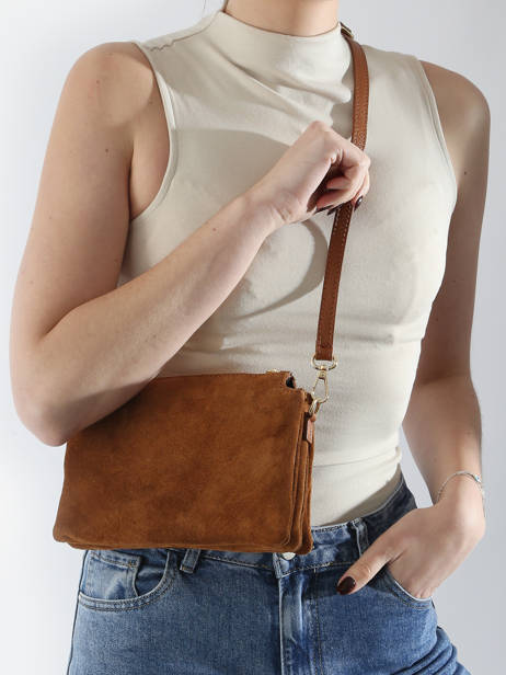 Shoulder Bag Velvet Caviar Leather Milano Brown velvet caviar VC24117 other view 1