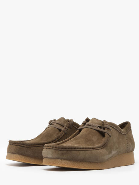 Derby Shoes Wallabee In Leather Clarks Green men 26180920 other view 2