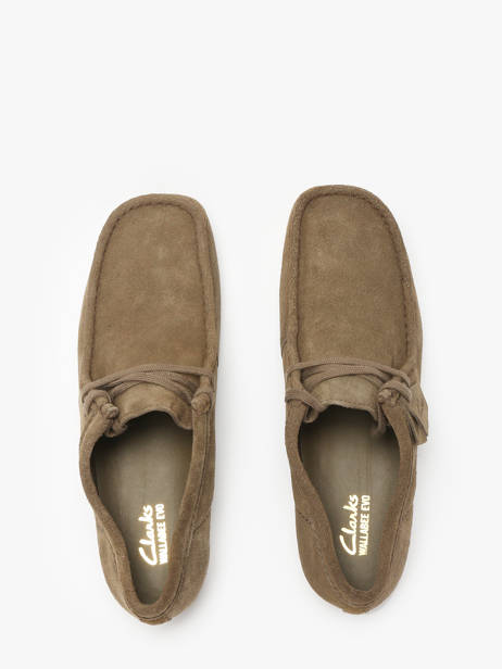 Derby Shoes Wallabee In Leather Clarks Green men 26180920 other view 4