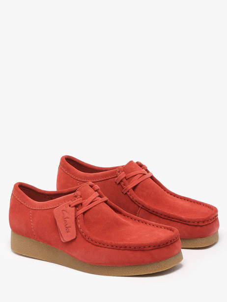 Derby Shoes Wallabee In Leather Clarks Red men 26180921 other view 2