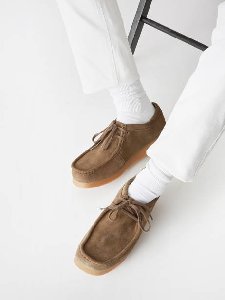 Derby Shoes Wallabee In Leather Clarks Green men 26180920 other view 1