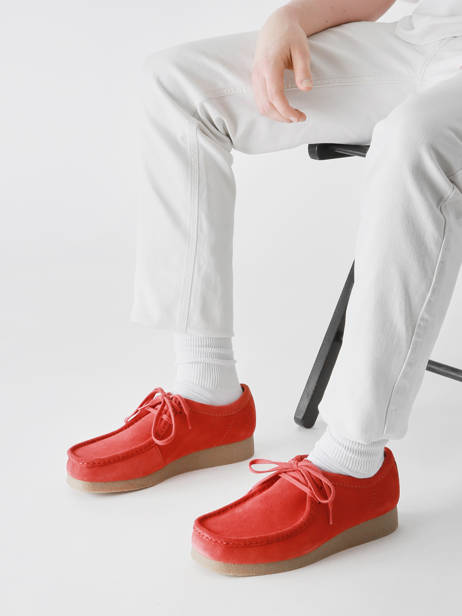 Derby Shoes Wallabee In Leather Clarks Red men 26180921 other view 1