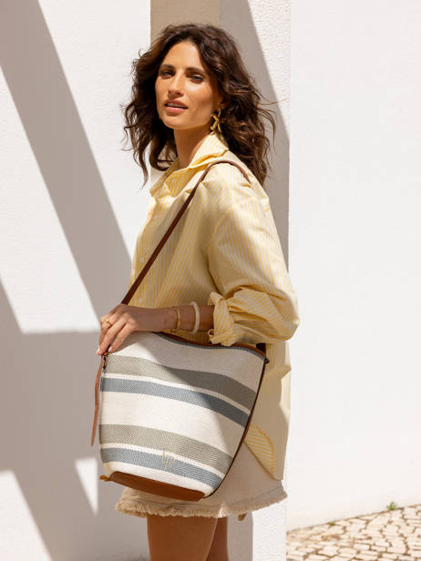 Sac Bandoulière Sac à Dos M Cavalier Toile Etrier Beige cavalier toile ECLT126M vue secondaire 7