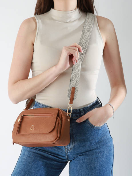 Crossbody Bag Zip Lulu castagnette Brown zip VICTOIRE other view 1
