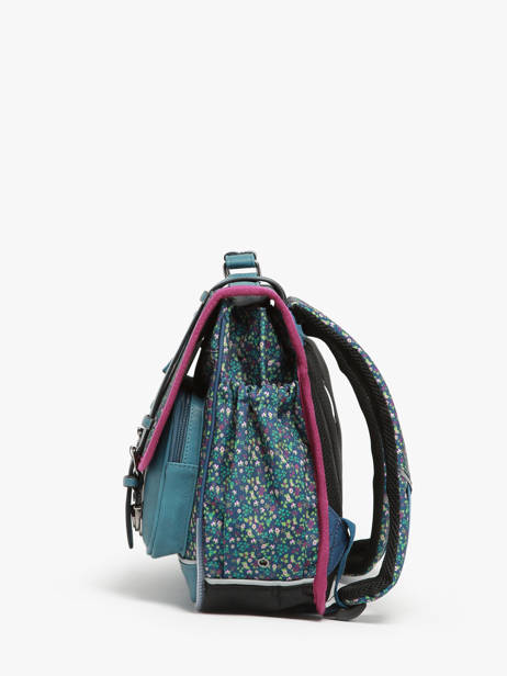Cartable 2 Compartiments Cameleon Bleu vintage fantasy PBVGCA38 vue secondaire 2