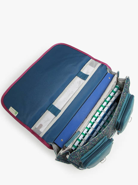 Cartable 2 Compartiments Cameleon Bleu vintage fantasy PBVGCA38 vue secondaire 3