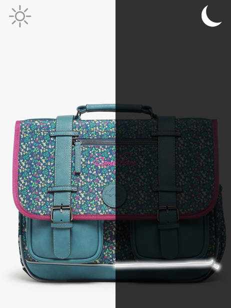 Cartable 2 Compartiments Cameleon Bleu vintage fantasy PBVGCA38 vue secondaire 7