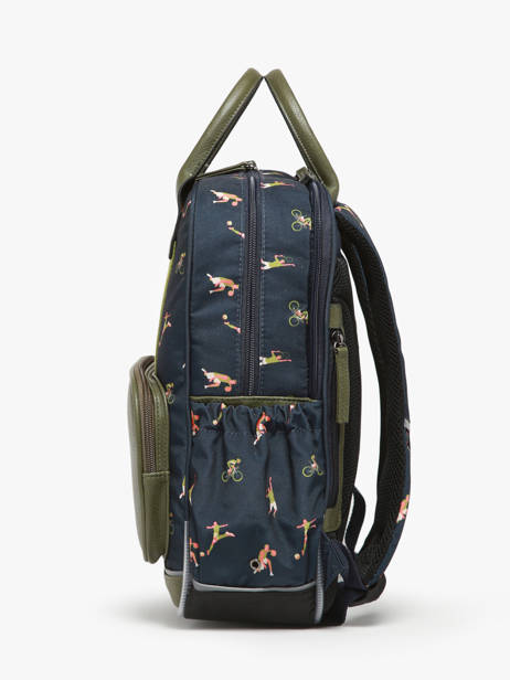 2-compartment Backpack Cameleon Green vintage urban PBVBSD37 other view 2