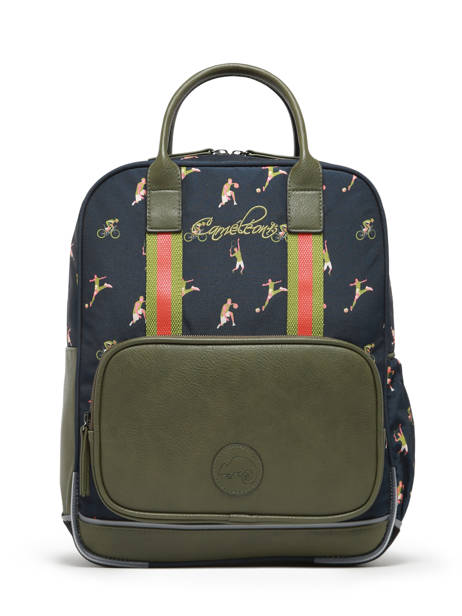 2-compartment Backpack Cameleon Green vintage urban PBVBSD37 other view 6