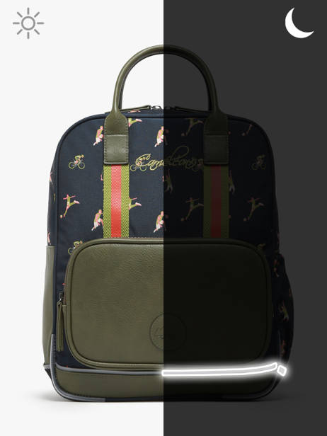 2-compartment Backpack Cameleon Green vintage urban PBVBSD37 other view 7