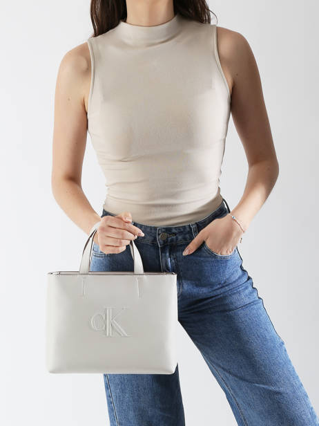 Sac Porté Main Sculpted Calvin klein jeans Beige sculpted 4K3111G vue secondaire 1