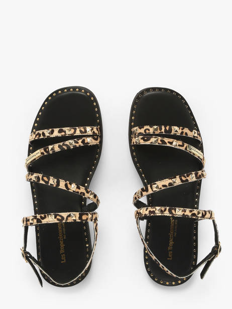 Sandals Corabel Leo In Leather Les tropeziennes Beige women CORABEL other view 3