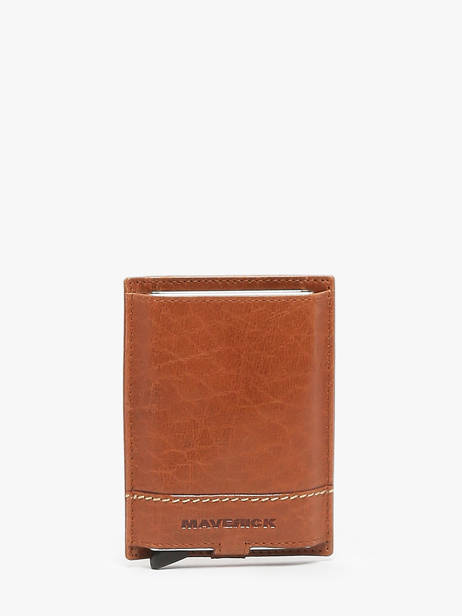 Card Holder Leather Maverick Brown rough gear MAVRG061