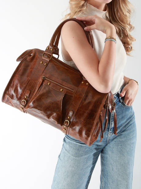 Sac Porté épaule Elefante Cuir Milano Marron elefante EF24095 vue secondaire 1