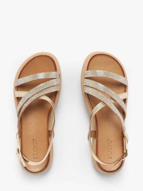 Sandales En Cuir Inuovo Or women A96051 vue secondaire 3