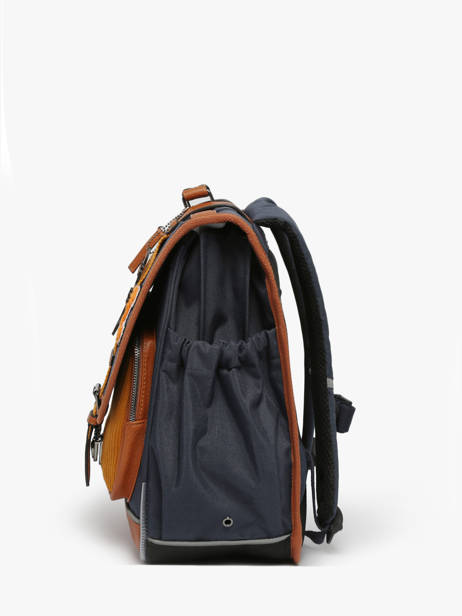 Cartable Enfant 3 Compartiments Cameleon Bleu vintage urban CA41 vue secondaire 2