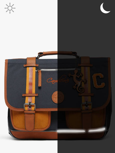Cartable Enfant 3 Compartiments Cameleon Bleu vintage urban CA41 vue secondaire 8