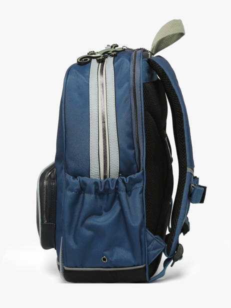 2-compartment Backpack Cameleon Blue vintage urban SO40 other view 2