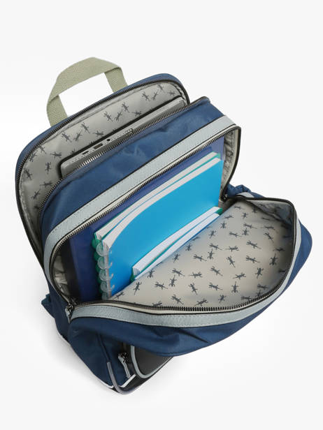 2-compartment Backpack Cameleon Blue vintage urban SO40 other view 3