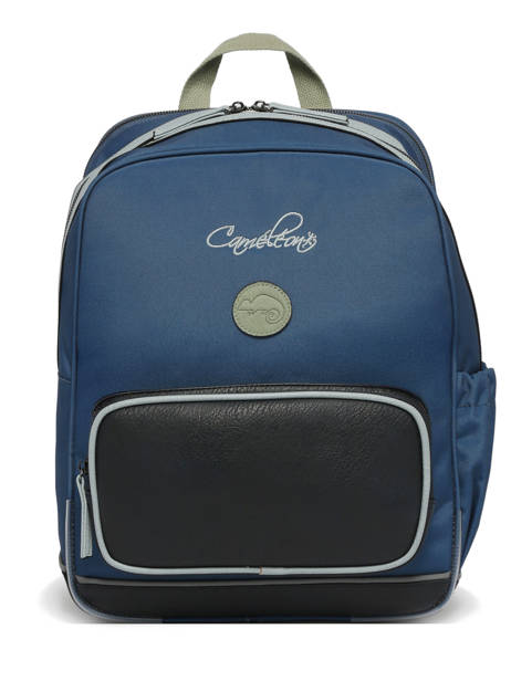 2-compartment Backpack Cameleon Blue vintage urban SO40 other view 7