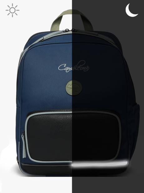 2-compartment Backpack Cameleon Blue vintage urban SO40 other view 8