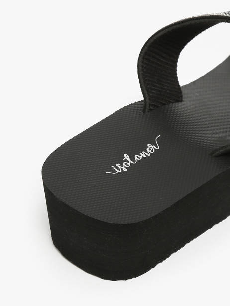 Heeled Flip Flops Isotoner Black women 94934 other view 2