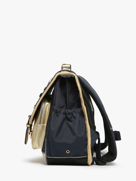 Cartable Enfant 2 Compartiments Cameleon Bleu vintage fantasy CA38 vue secondaire 2