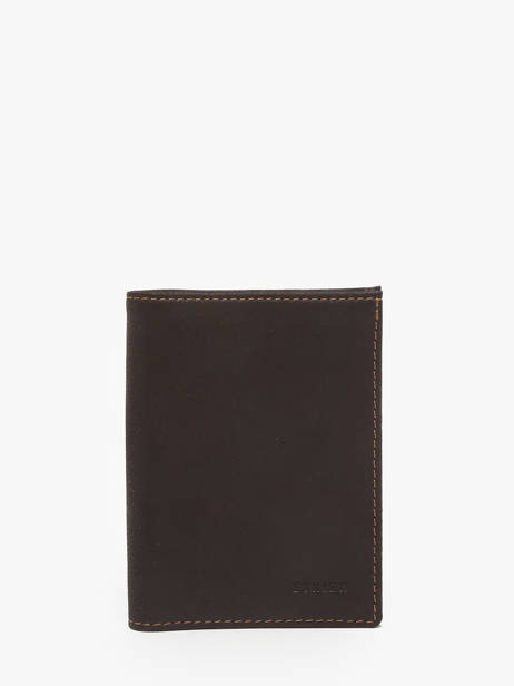Leather Wallet Oil Etrier Brown oil EOIL241