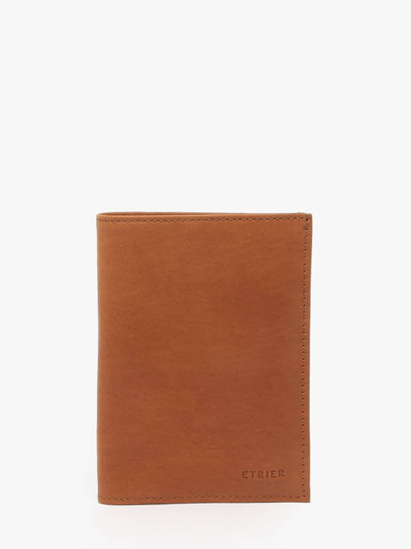 Leather Wallet Oil Etrier Brown oil EOIL271