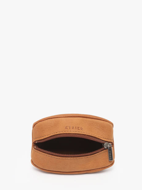 Leather Coin Purse Oil Etrier Brown oil EOIL043 other view 1