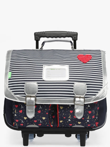 2-compartment Wheeled Satchel Tann's Blue les fantaisies f 43321
