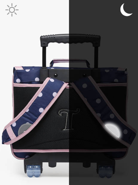 2-compartment Wheeled Satchel Tann's Blue les fantaisies f 42325 other view 6
