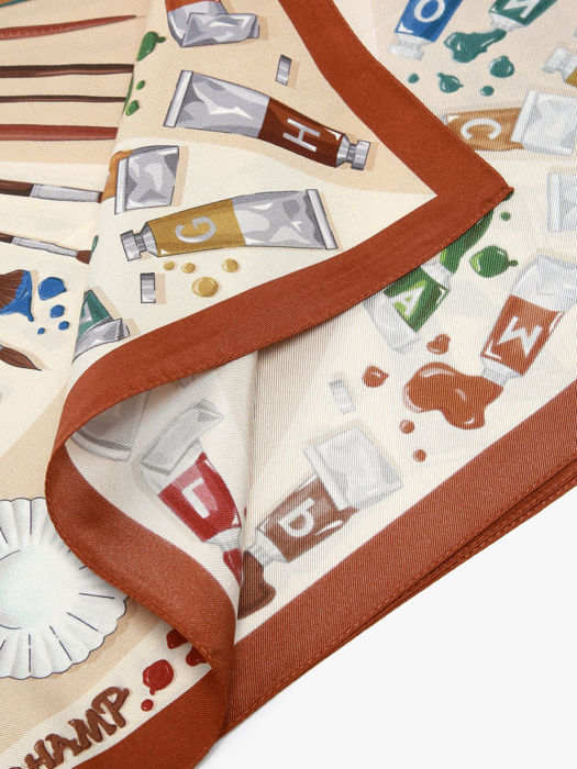 Longchamp Soie gots Foulard Marron