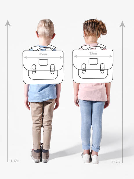 Cartable 2 Compartiments Cabaia Bleu school S vue secondaire 1