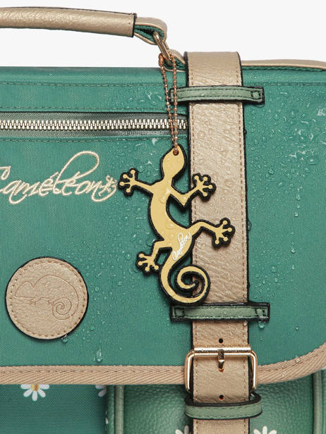 Satchel For Kids 3 Compartments Cameleon Green vintage fantasy CA41 other view 6