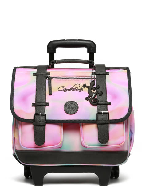 Cartable à Roulettes Enfant 2 Compartiments Cameleon Rose vintage fantasy CR38 vue secondaire 8