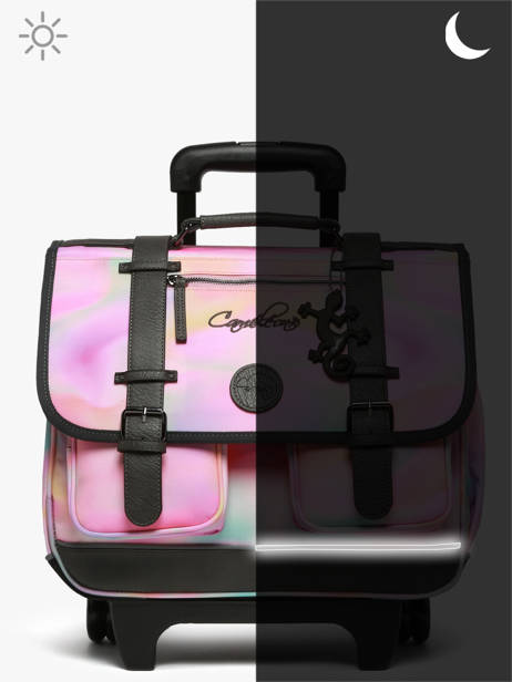 Cartable à Roulettes Enfant 2 Compartiments Cameleon Rose vintage fantasy CR38 vue secondaire 9