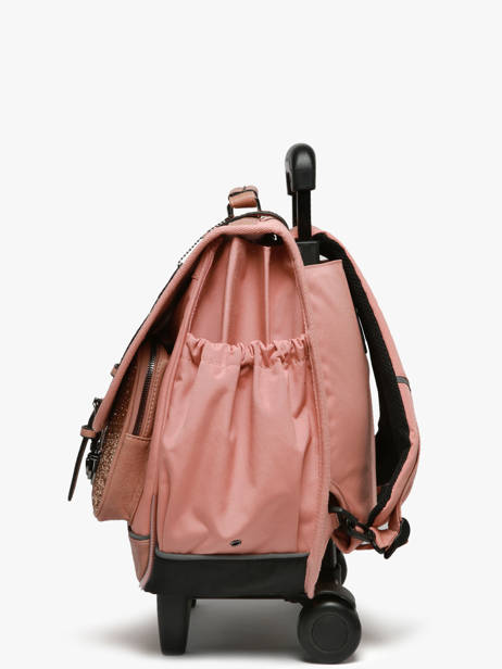 3-compartment Wheeled Satchel Cameleon Pink vintage fantasy CR41 other view 2