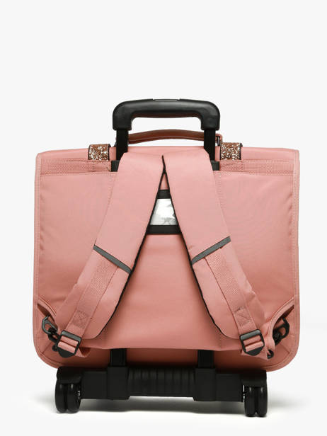 3-compartment Wheeled Satchel Cameleon Pink vintage fantasy CR41 other view 4